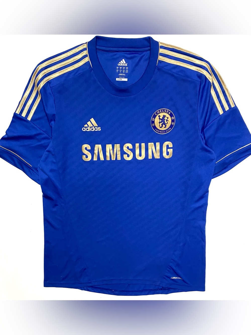 Adidas Chelsea FC 2012-13 Home Jersey Blue Gold Samsung Soccer Shirt Men's XL